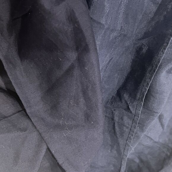 J.CREW Gathered  Pintuck Neck Cap Sleeve Top Navy 12 Silk Cotton Blend Blouse - Picture 7 of 8